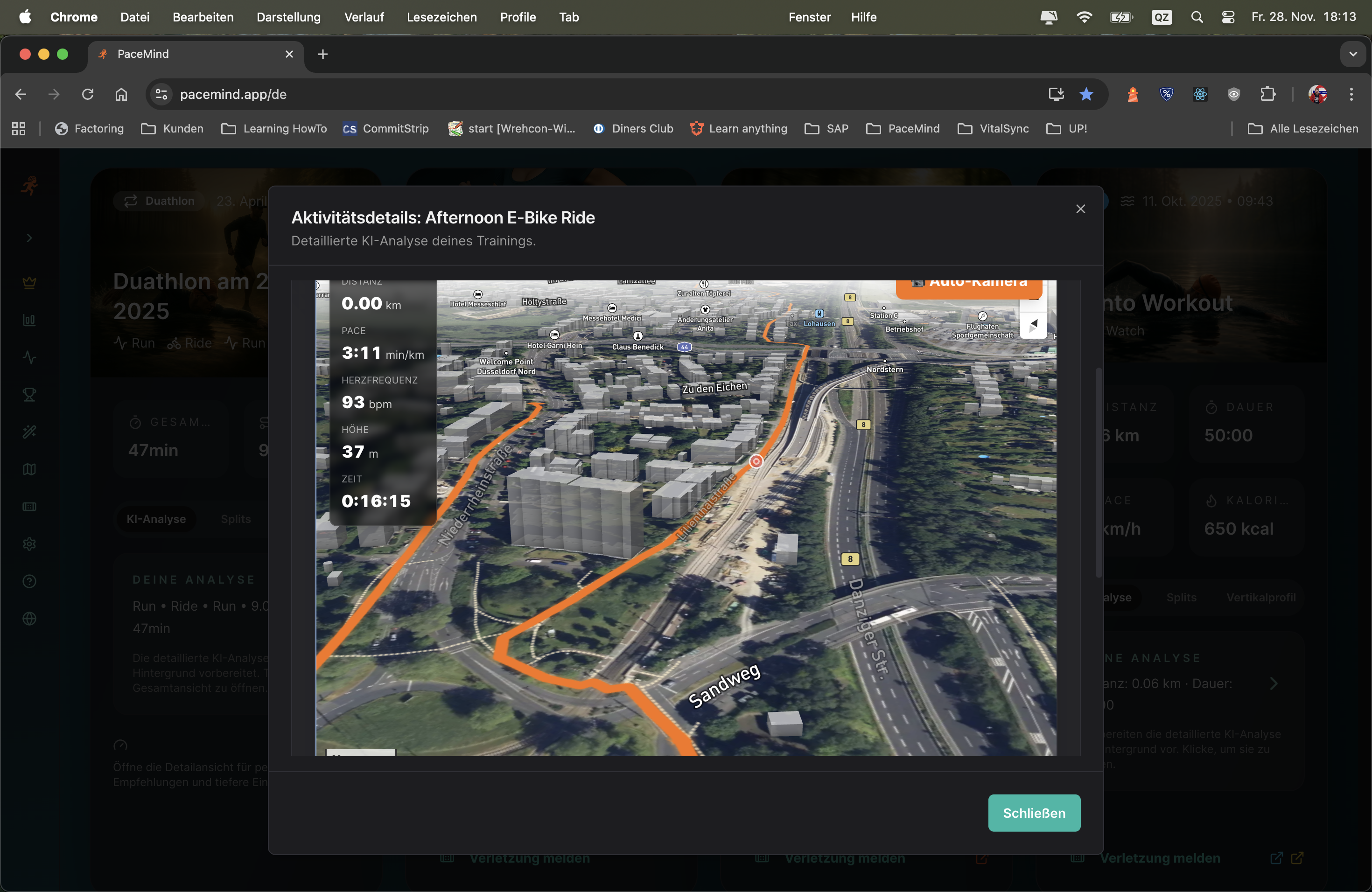 3D Route Replay mit photorealistischem Gelände
